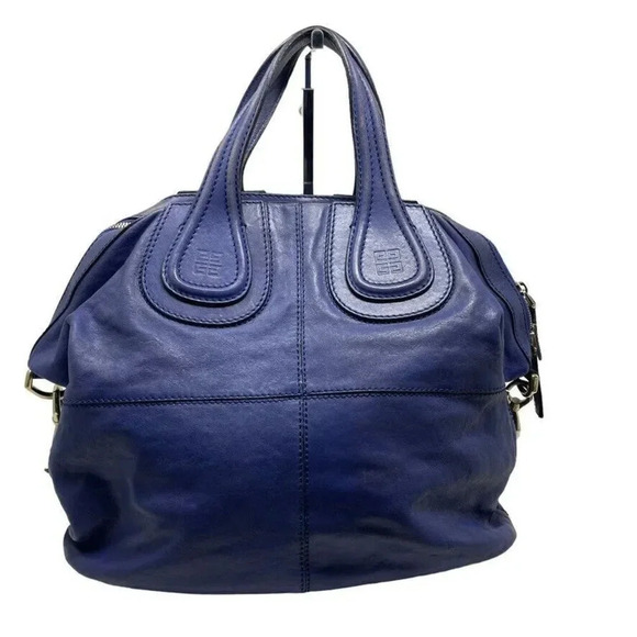 Givenchy leather satchel Nightingale Bag bright blue  handbag with dustbag - Picture 1 of 15